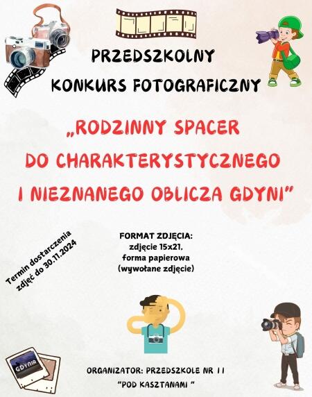 Konkurs fotograficzny ''Rodzinny spacer do ulubionego i nieznanego miejsca w Gdy